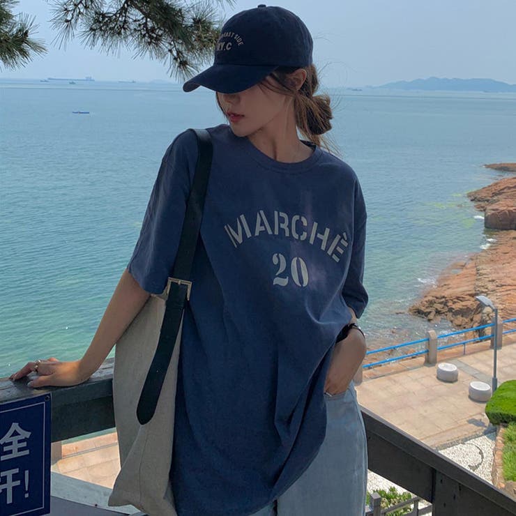 【10％OFFクーポン！9/11(金)1:59まで】maison de LATIR 大人こなれ感スタイルにおすすめの半袖Tシャツ ロゴ プルオーバー ラフ ルーズ 大きいサイズ ロング丈 おしゃれ カジュアル 半袖 クルーネック トレンド こなれ感 韓国 shoplistselect-10289913 SHOPLIST サンプル画像2