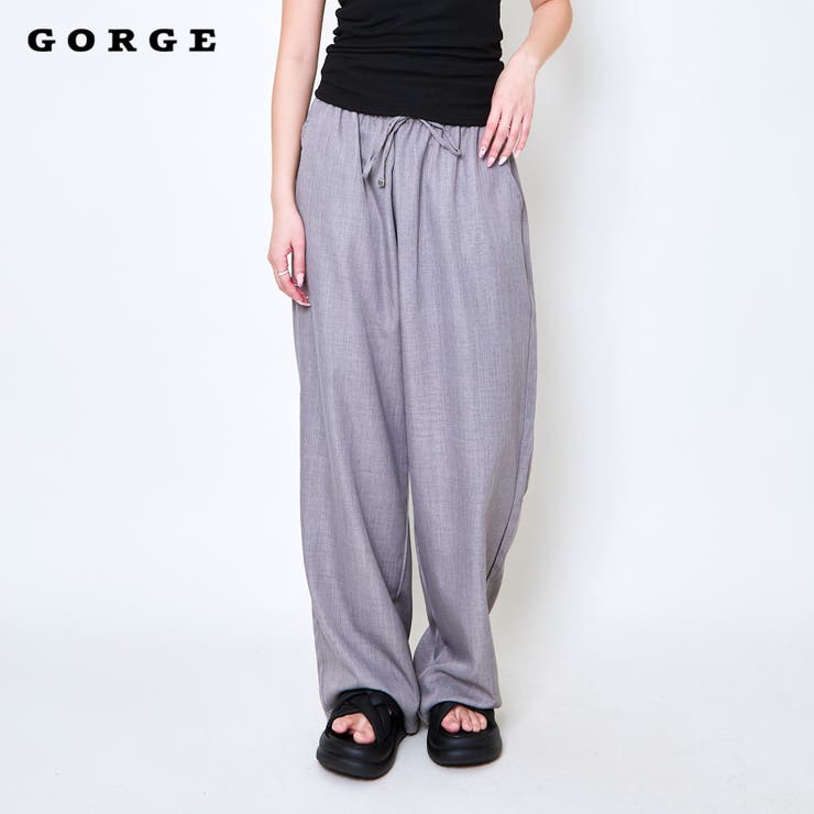 Nylon, Rayon, Polyester - 【10％OFFクーポン！5/16(土)1:59まで】GORGE ワイドパンツ パンツ・ズボン