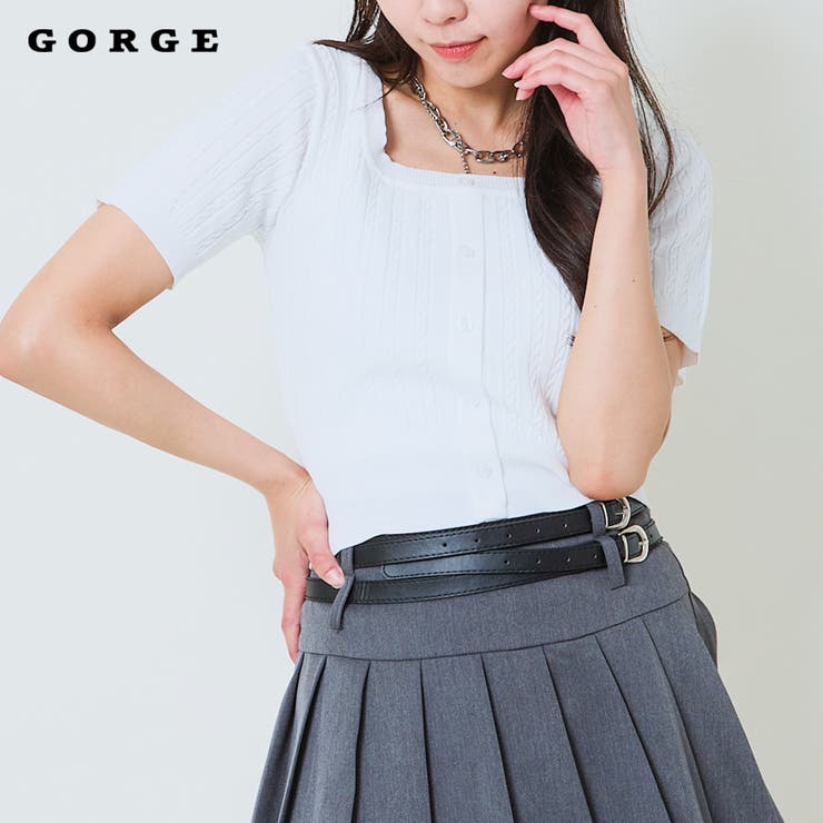 GORGE チョーカーツキ半ソデニットプルオーバー トップス