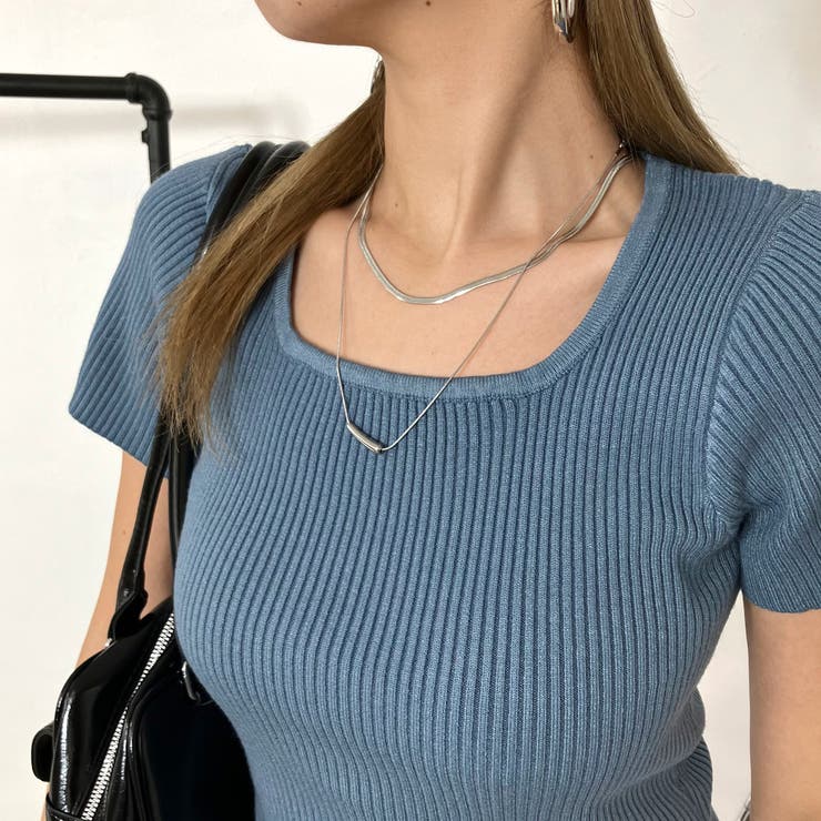 non-hedge モチーフ付きスネーク2連ネックレス アクセサリー