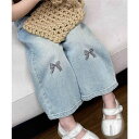 aimoha kids 【aimoha-KIDS-】リボン刺繍デニムパンツ パンツ・ズボン