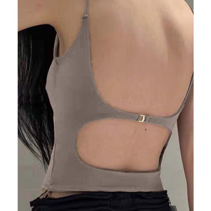 aimoha バッグデザインリブキャミソール トップス