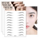 LEPOREM SYUSE アーチ眉 ブラック 眉毛シール 眉毛タトゥーシール アートメーク 貼る眉毛 転写シール 眉毛ステッカー メイクシール 消えない 眉毛 アイブロウ 30ペア入り (BLACK01) アクセサリー