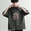 【7/26限定 10%OFFクーポン】Rocky Monroe プリントTシャツ ピグメント 半袖 メンズ レディース カットソー 花柄 オーバーサイズ ビッグシルエット ルーズ リラックス ゆったり カジュアル ストリート きれいめ ヴィンテージ レト