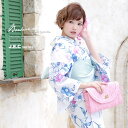 【8/11まで5%OFFクーポン】SOUBIEN 浴衣 3点セット(浴衣/半幅帯/下駄) bonheur saisons ボヌールセゾン アイボリー 水色 椿 ツバキ 花 ラメ 綿 花火大会 夏祭り 浴衣セット ゆかた 女性 レディース【レトロ】【レトロ