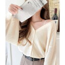 Classical Elf リラクシーで上品。ワッフルニットVネックカーディガン(ドルマンスリーブ) トップス