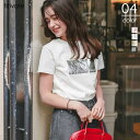 【5/15限定 15%OFFクーポン】titivate 箔プリントコンパクトTシャツ トップス