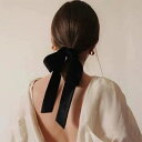【マラソン期間中 5%OFFクーポン】レースレディース ベロア調 ロング リボン シュシュ ヘアゴム 女性 レディース ヘアアクセサリー 秋 冬 春 ビッグサイズ 大きめ 可愛い ガーリー 結び シック 上品 ニュアンス 大人 クラシカル アクセント ブ