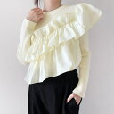 Doux Belle アシメトリーフリルニット トップス