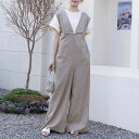 【5/15限定 15%OFFクーポン】Doux Belle ノースリーブVネックオールインワン パンツ・ズボン