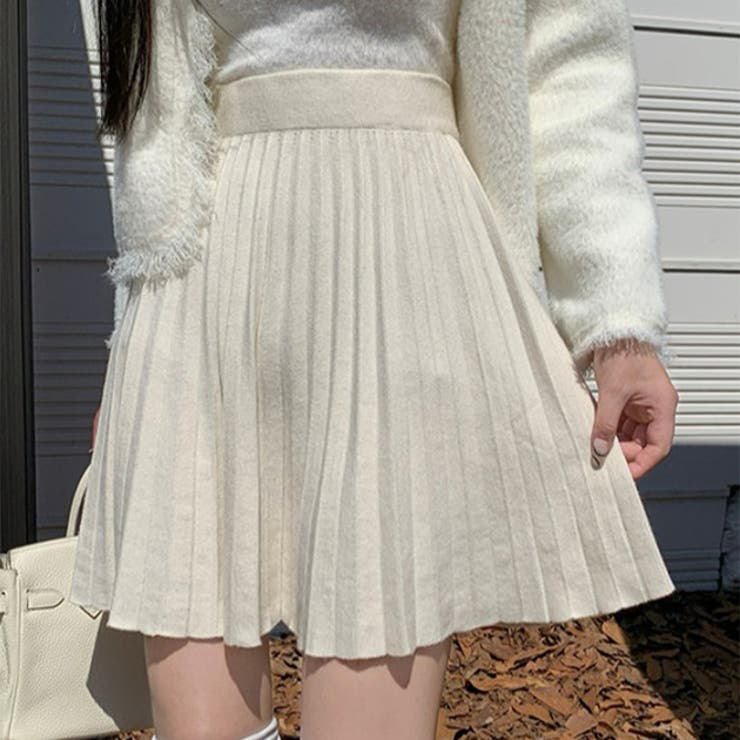 【10％OFFクーポン！12/11(木)1:59まで】レースレディース ソリッドカラー ハイウエスト ニット プリーツ スカート 女性 レディース ボトム ミニスカ 春 秋 冬 単色 無地 カジュアル ガーリー スクール 制服 可愛い キュート 台形 A