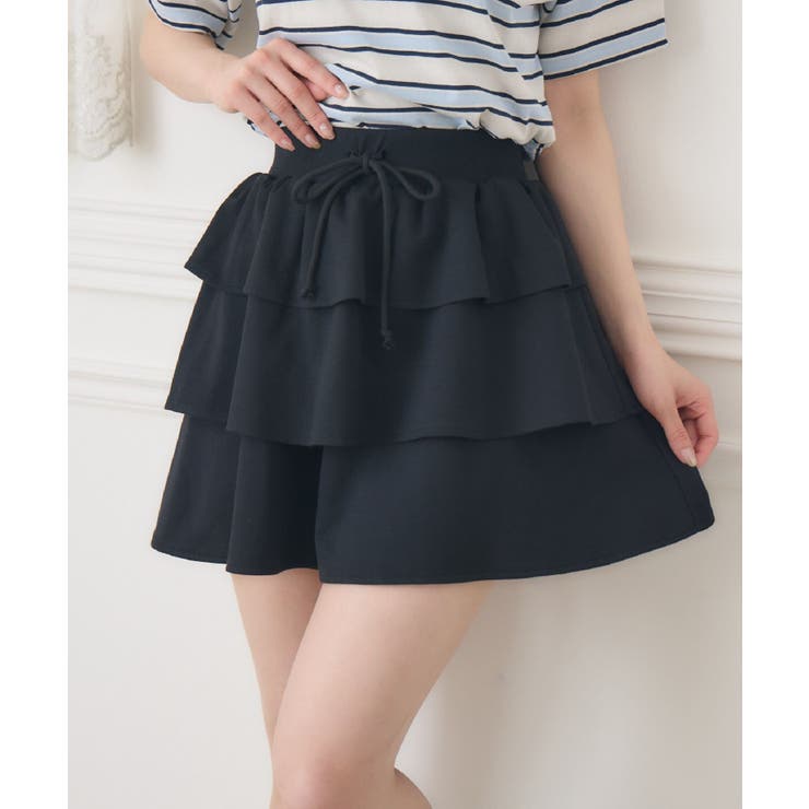 【10％OFFクーポン！1/16(金)1:59まで】RETRO GIRL 裏毛ティアードミニSK スカート