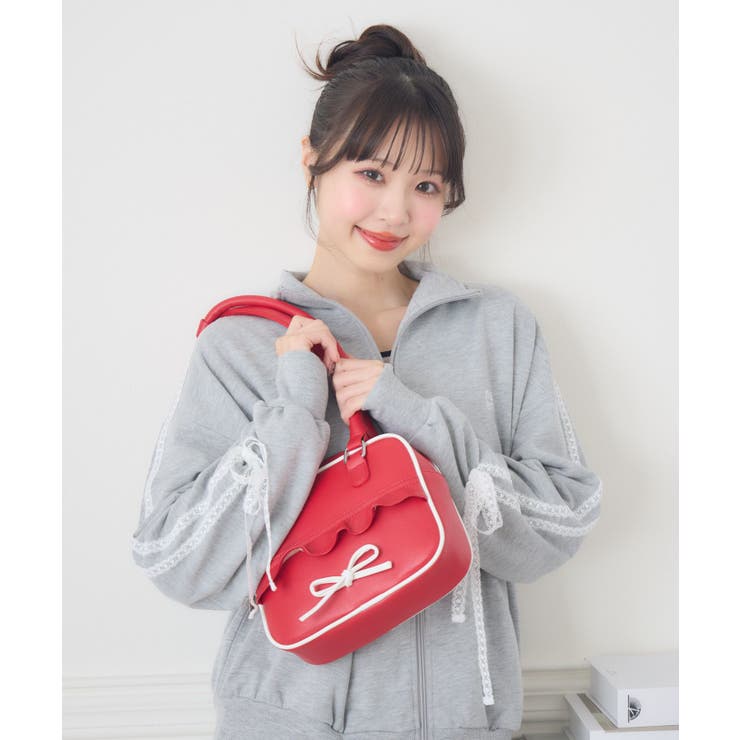 RETRO GIRL リボン付きスクエアバッグ バッグ・鞄