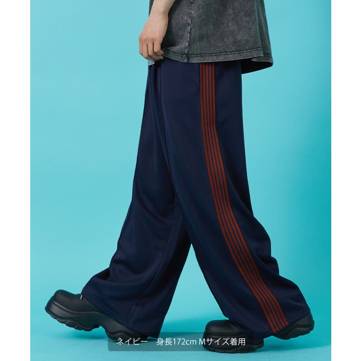 improves トラックパンツ メンズ SIDEWAY STANCE サイドウェイスタンス ワイド ライン ジャージ イージーパンツ トレーニングパンツ ストリート 韓国 スケーター 古着 パンツ・ズ