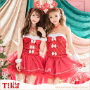 【5%OFFクーポン 9/11 1:59まで】Tika スパンコール×チュールフレアトナカイコスチューム トナカイコスプレ サンタコスプレ ガーリーサンタ 個性派 クリスマス リボン アニマル フリーサイズ レッド ゆめ 綾野あすか Tika ティカ コ