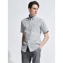 【マラソン期間中 5%OFFクーポン】TAKA-Q MEN 形態安定 スタンダードフィット ショートレギュラーカラースナップダウン半袖シャツ スーツ