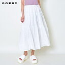 【5%OFFクーポン 9/11 1:59まで】GORGE 《ふんわり軽やか×華やかレース》レディース コットン ティアードロングスカート オールシーズン スカート