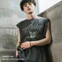 Rocky Monroe タンクトップ ピグメントライク プリント ノースリーブメンズ レディース カットソー グラフィック ルーズ リラックス ゆったり バン...