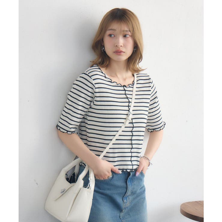 RETRO GIRL メロウ5分袖CT トップス