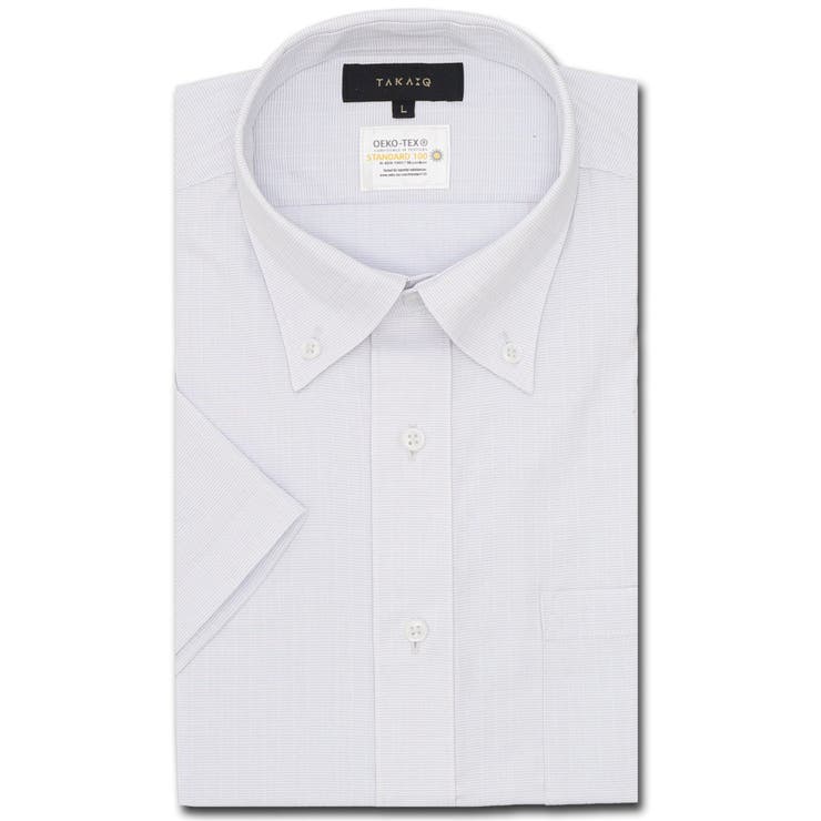 【10％OFFクーポン！12/11(木)1:59まで】TAKA-Q MEN 形態安定 吸水速乾 スタンダードフィット ボタンダウン半袖シャツ スーツ