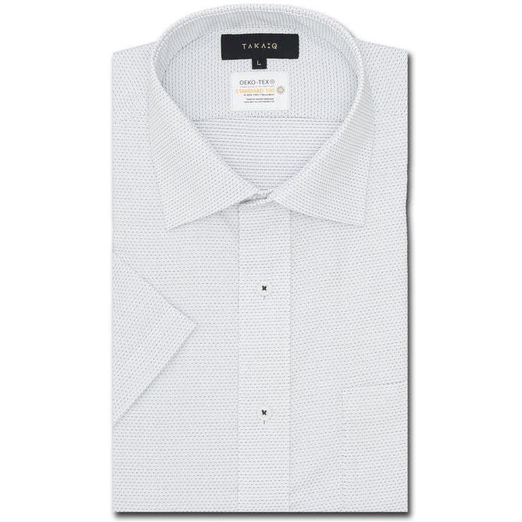 TAKA-Q MEN 形態安定 吸水速乾 スタンダードフィット ワイドカラー半袖シャツ スーツ