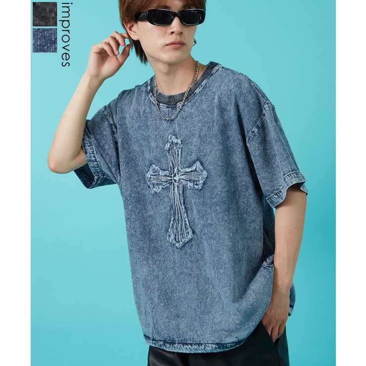 improves Tシャツ メンズ 90s 90年代 デニム パーカー スウェット 西海岸 アメカジ カジュアル スケーター ストリート 古着MIX 韓国 トップス
