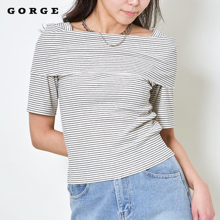 【10％OFFクーポン！12/11(木)1:59まで】GORGE オフショル半袖トップス トップス
