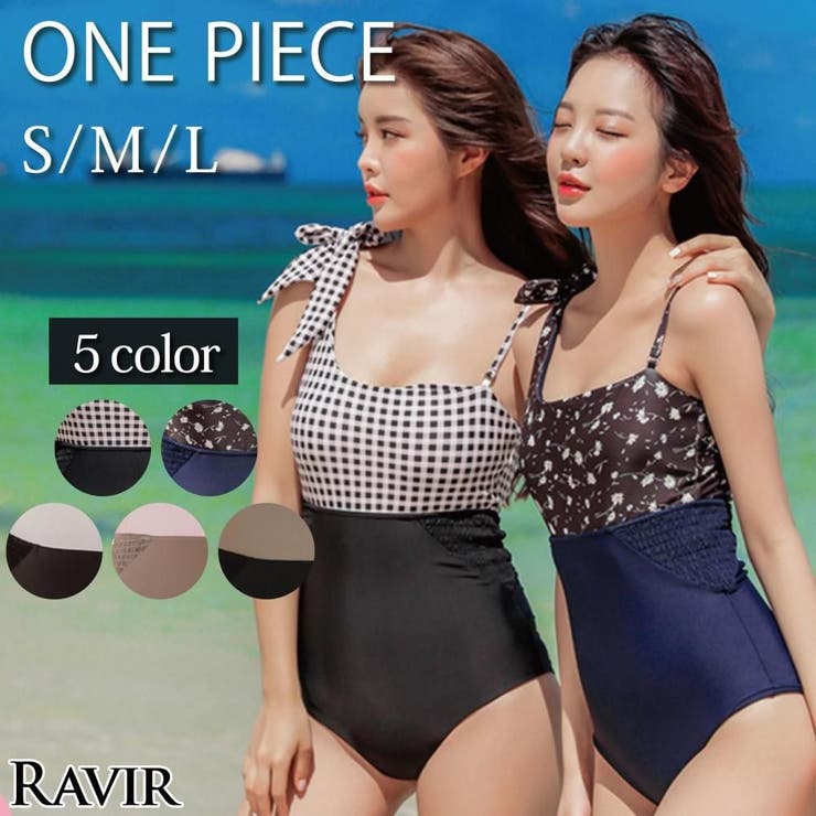 GRAXIA サイドシャーリングワンショルリボンワンピース(水着・モノキニ) 水着