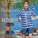 GRAXIA マリンボーダー柄フード付きラッシュガード(水着・ラッシュガード) 水着