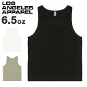 【4/27 9:59まで 10%OFFクーポン】99HeadwearShop ロサンゼルスアパレル タンクトップ ノースリーブ ロスアパ Los Angeles Apparel メンズ 6.5オンス ガーメントダイ 無地 袖なし ベーシック ジムウェア