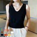 【10%OFFクーポン!11/27(木)1:59まで】LADY LIKE V開きノースリーブベーシックニット 8色 トップス 定番 大人 カジュアル きれいめ ...