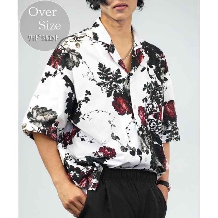 【10%OFFクーポン!11/27(木)1:59まで】GROOVY STORE 【ワイド】シャツ 開襟 シャツ グラフィックデザイン 【 セットアップ可能:おす...