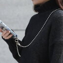 CREAM-DOT スマホショルダー メタルボール ストラップホルダー 挟むだけ ホルダー付き 斜め掛け 落下防止 大人 上品 シルバー ゴールド 小物
