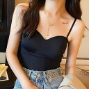 【5/16 1:59まで 5%OFFクーポン】SLENDER カップ付きハートネックキャミソール ショート丈 アイスシルク シンプル インナー 着回し 春夏 レ...