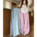 【8/11まで5%OFFクーポン】Miniministore チェック柄ワイドパンツ ハイウエスト薄手 パンツ・ズボン