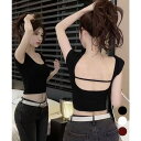 Miniministore カップ付き タンクトップ バックオープン トップス