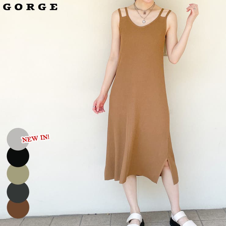 GORGE Wストラップキャミワンピース ワンピース・ドレス