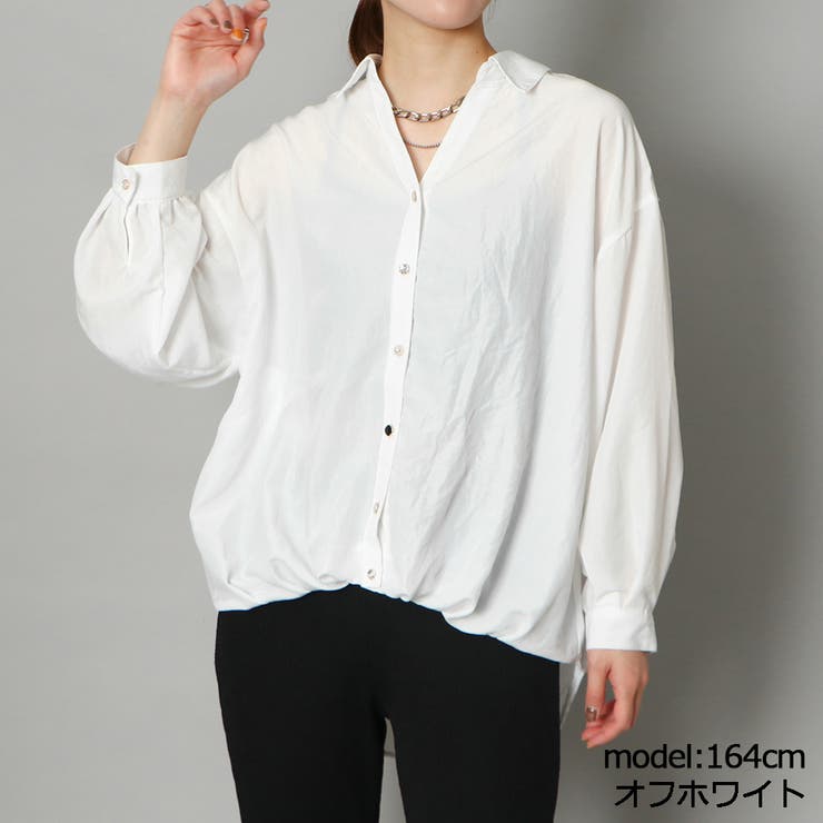 GORGE 多種ボタンバックレースアップシャツ トップス