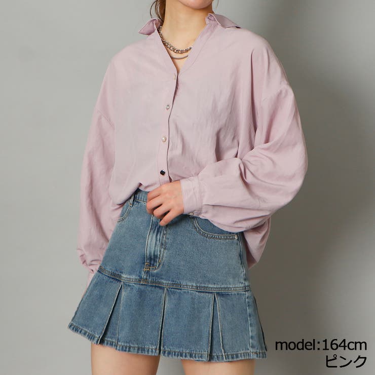 GORGE 多種ボタンバックレースアップシャツ トップス