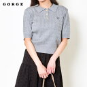 【8/11まで5%OFFクーポン】GORGE エリツキ刺繍半袖ニットプルオーバー トップス