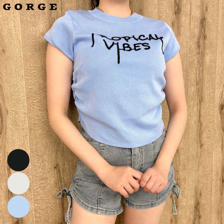 GORGE ロゴフレンチドロストニットプルオーバー トップス