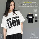 【5/15限定 15%OFFクーポン】mili an deni 半袖ビッグロゴプリントTシャツ プリント コットン 綿 ビッグサイズ ゆったり 白 黒 チャコー...