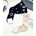 aimoha 【MOSOX】スターモチーフデザインリブクルーソックス インナー・下着