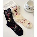 aimoha 【MOSOX】リボン×ペイントスプラッシュリブクルーソックス インナー・下着