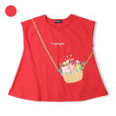 こどもの森e-shop お花ポシェットプリントチュニックTシャツ トップス