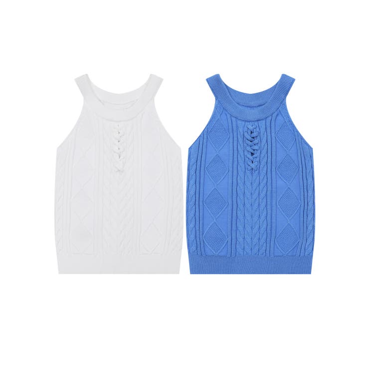 HOOK 【HOOK】for girls 編み上げニットタンクトップ トップス