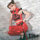 【8/11まで5%OFFクーポン】Tika ショルダータッセルセットアップカンフーコスチューム ハロウィンコスプレ セクシーコスプレ 中華服 露出少なめ Mサイズ レッド 久保七瀬 Tika ティカ コスチューム