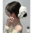 【マラソン期間中 5%OFFクーポン】Miniministore ボリュームレースシュシュ 大きめヘアゴム ヘアアクセサリー