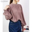 CLOTHY 【2025SS新作】ハイネックバルーンスリーブブラウス トップス