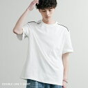 【7/26限定 10%OFFクーポン】Rocky Monroe Tシャツ 半袖 ライン メンズ レディース カットソー オーバーサイズ ルーズ リラックス ゆったり クルーネック ルームウェア シンプル カジュアル スポーティー モノトーン 14480